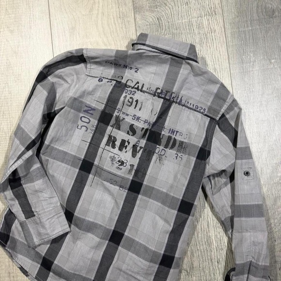 Gray Plaid Button Down Shirt - Picture 4 of 6